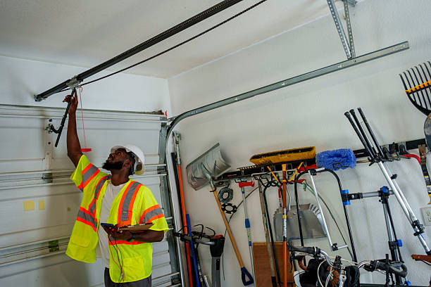 Professional Garage Door Panel Replacement technician working in Madison County County, NY